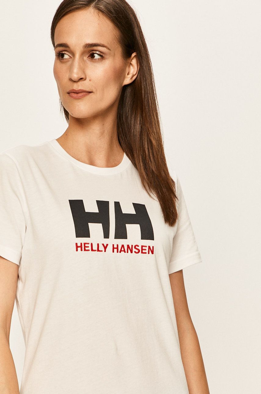 Helly Hansen tricou din bumbac culoarea alb 34112-001