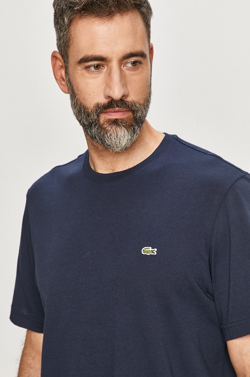 Lacoste tricou din bumbac barbati, culoarea verde, neted, TH2038 Lacoste tricou din bumbac barbati, culoarea verde, neted, TH2038