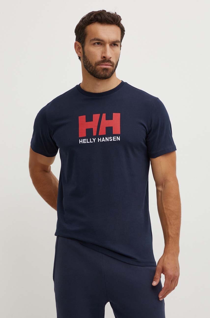 Βαμβακερό μπλουζάκι Helly Hansen ανδρικά, χρώμα ναυτικό μπλε 33979 φωτογραφία