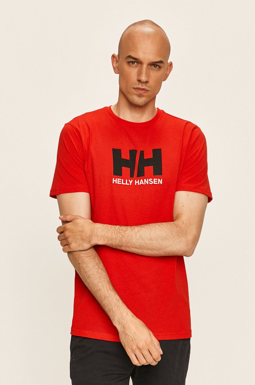 Tričko Helly Hansen HH LOGO T-SHIRT 33979 - červená -  60 % Bavlna