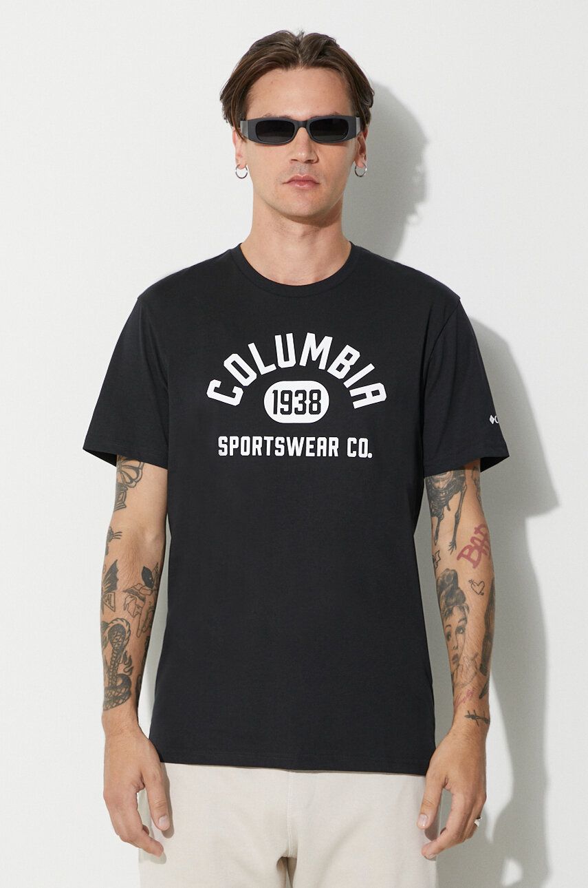 Columbia tricou bărbați, culoarea negru, cu imprimeu 1680053-014