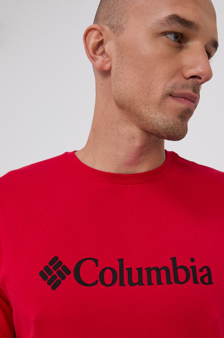 

Футболка Columbia мужская цвет красный с принтом