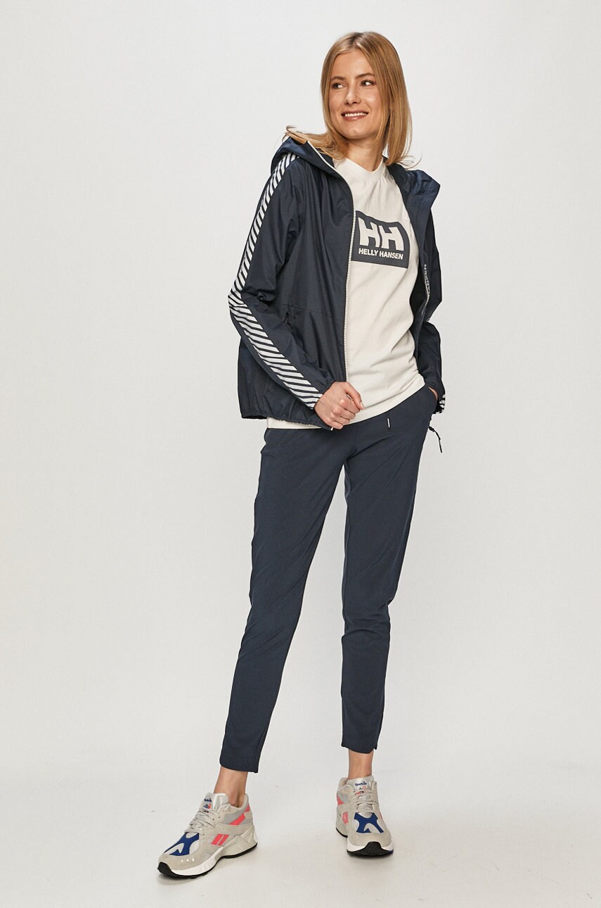

Бавовняна футболка Helly Hansen колір білий з принтом