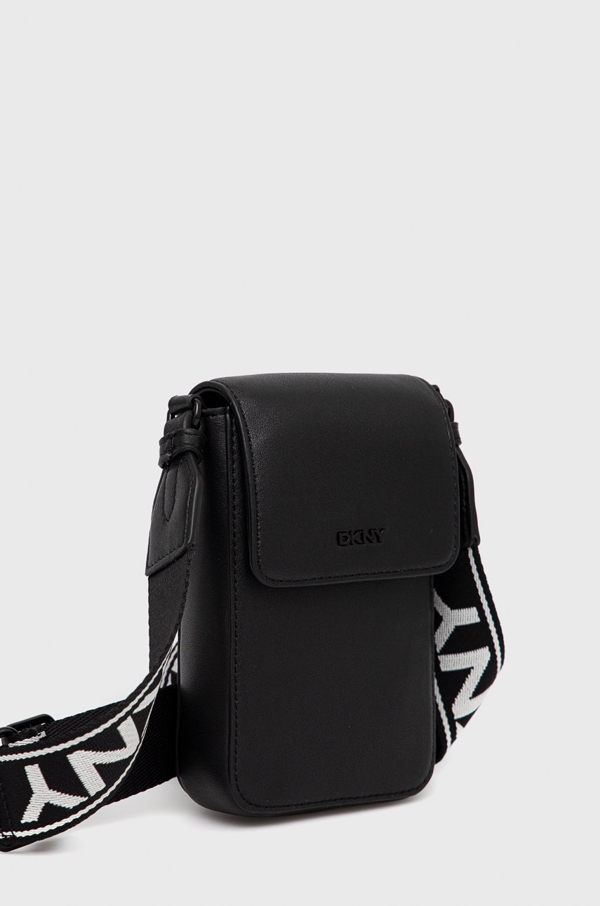 

Шкіряний чохол для телефону Dkny колір чорний