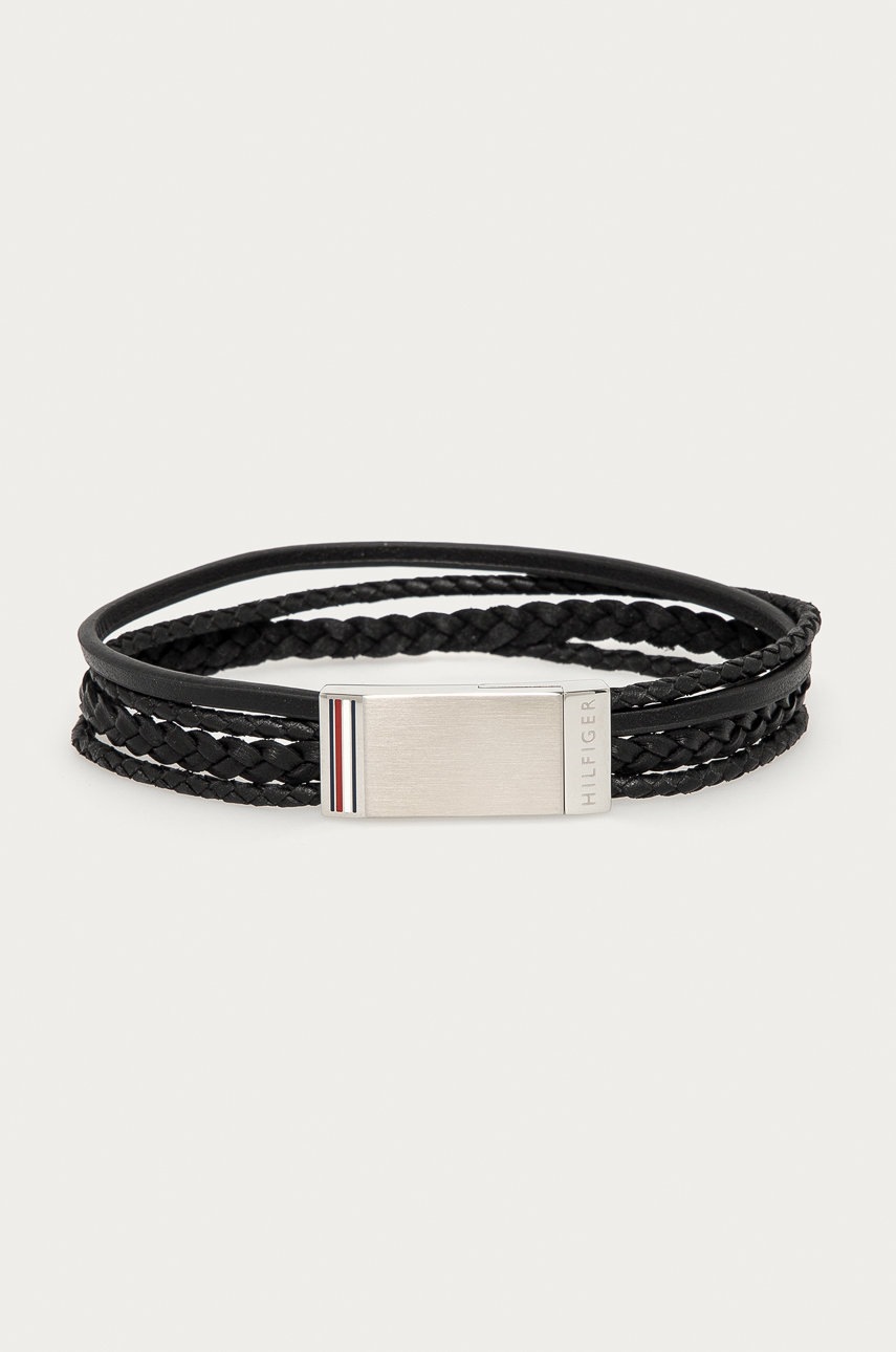 

Tommy Hilfiger - Кожена гривна, Черен