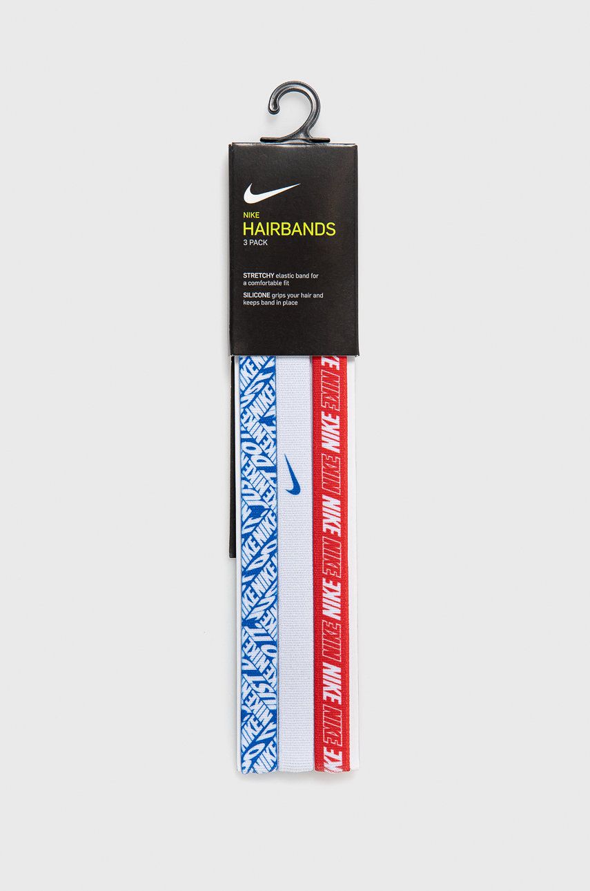 Sada sportovních čelenek Nike (3-pack) bílá barva - bílá -  60% Polyester
