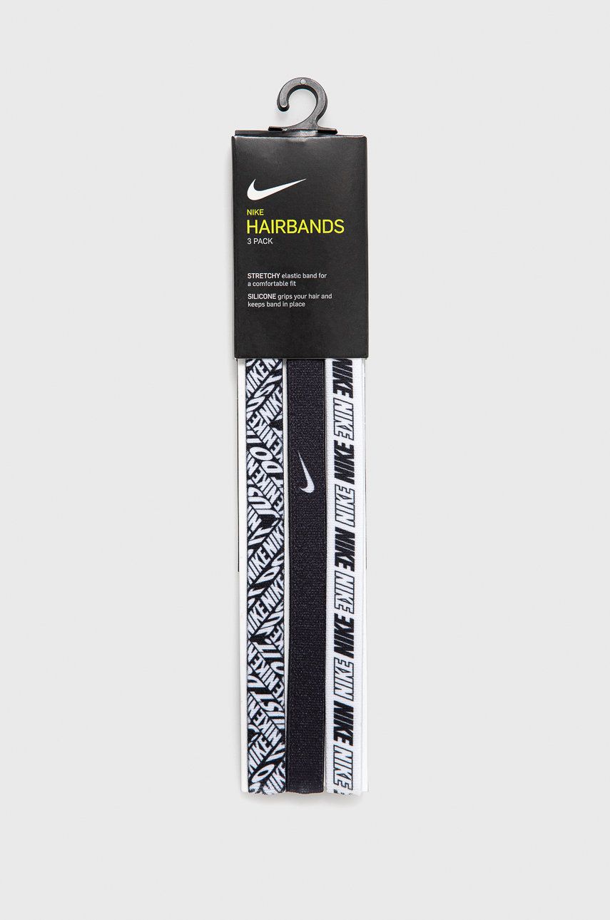 Sada sportovních čelenek Nike (3-pack) černá barva - černá -  60% Polyester
