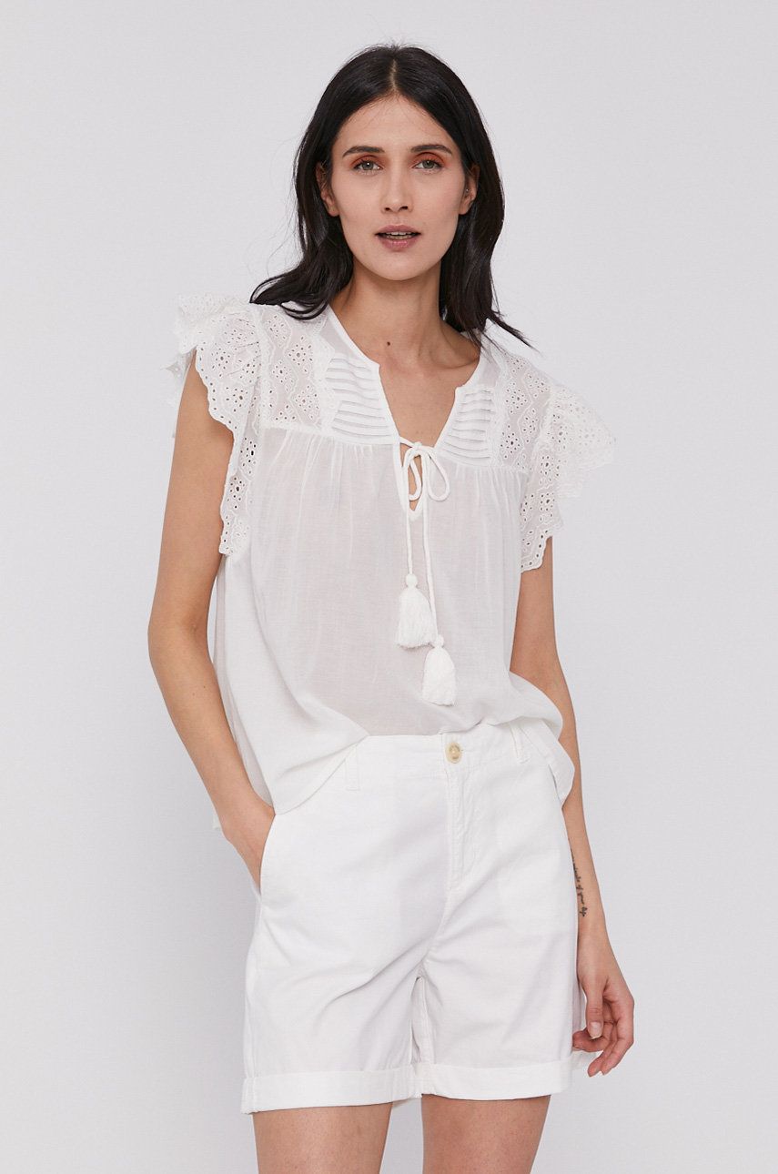 Pepe Jeans Bluză Stella femei, culoarea alb, material neted answear.ro imagine noua 2022