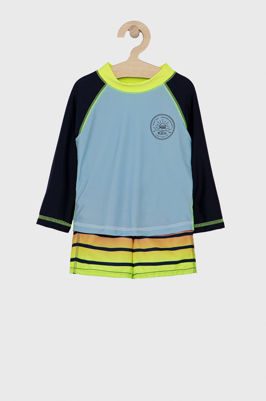 Dětská plavecká sada - košile s dlouhým rukávem a šortky GAP - modrá -  Materiál č. 1: 82% Poly