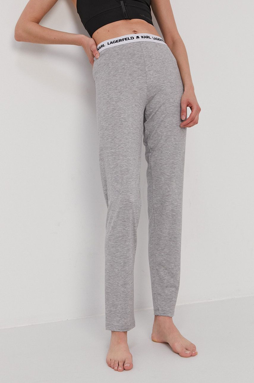Karl Lagerfeld Pantaloni de pijama femei, culoarea gri answear.ro