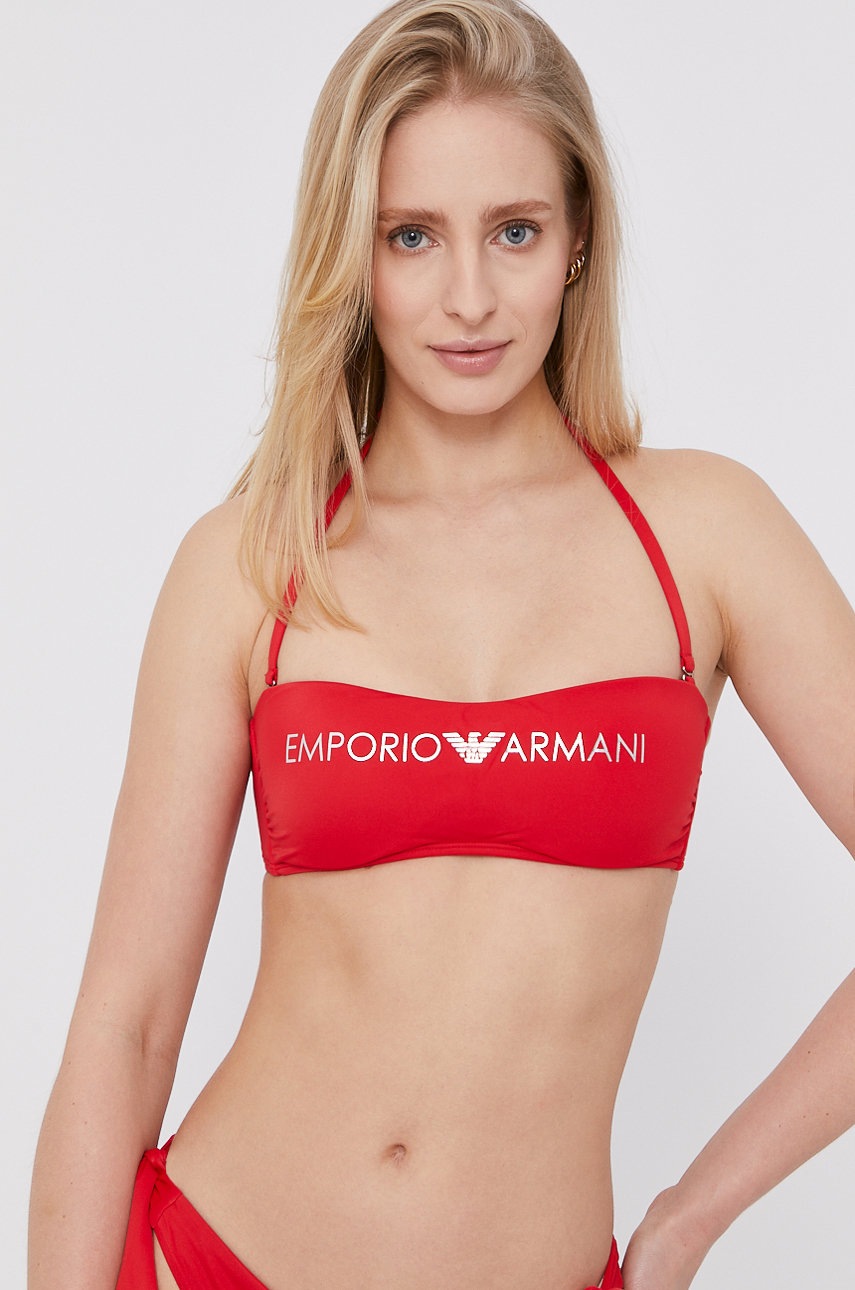 

Купальник Emporio Armani колір червоний злегка ущільнена чашечка