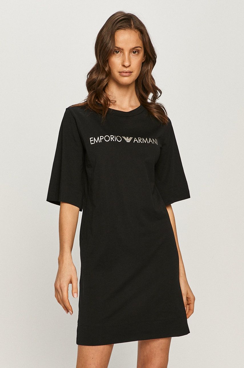 Emporio Armani Underwear Rochie culoarea negru, mini, model drept answear.ro imagine megaplaza.ro