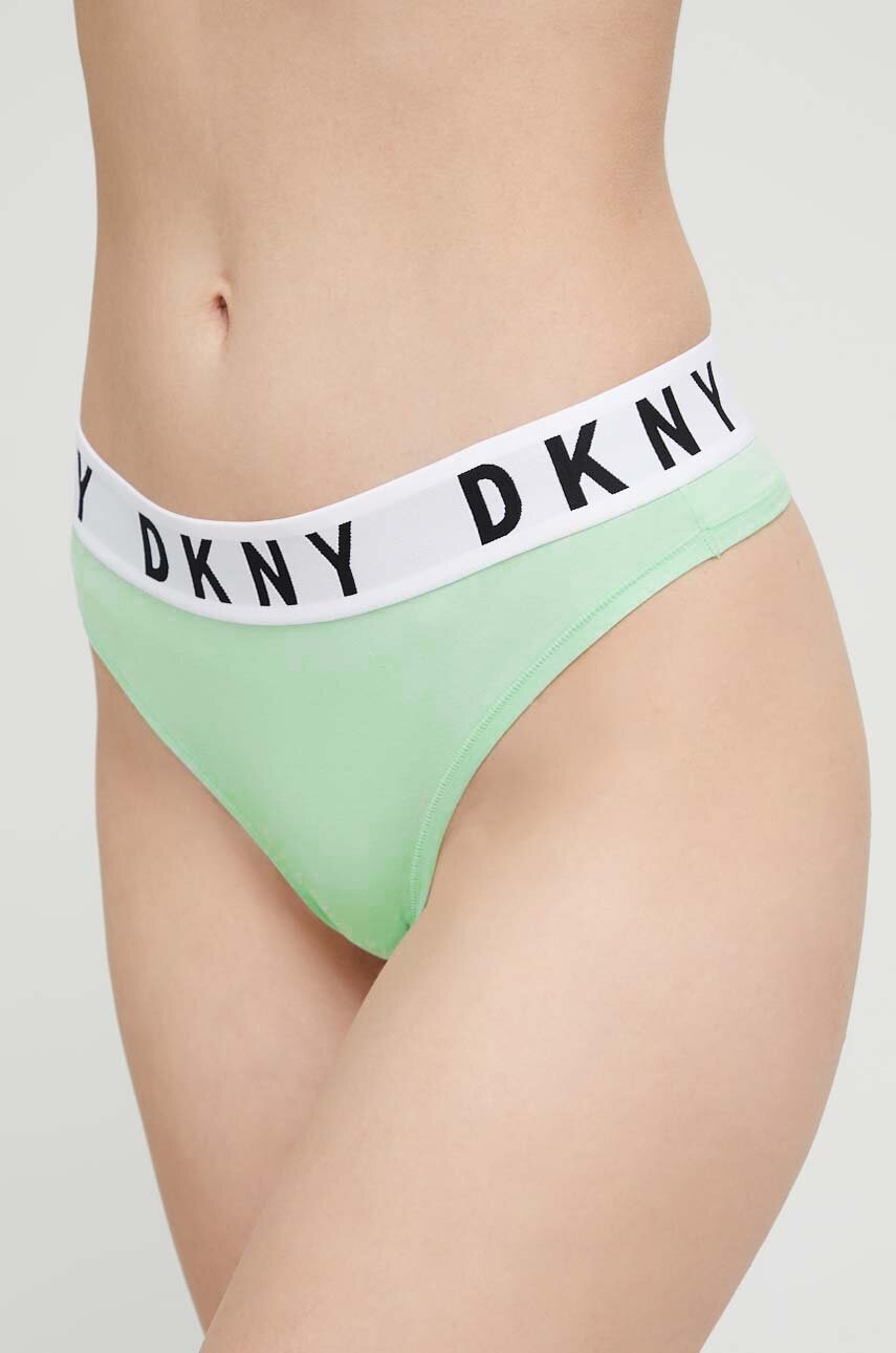 Levně Tanga Dkny zelená barva, DK4529