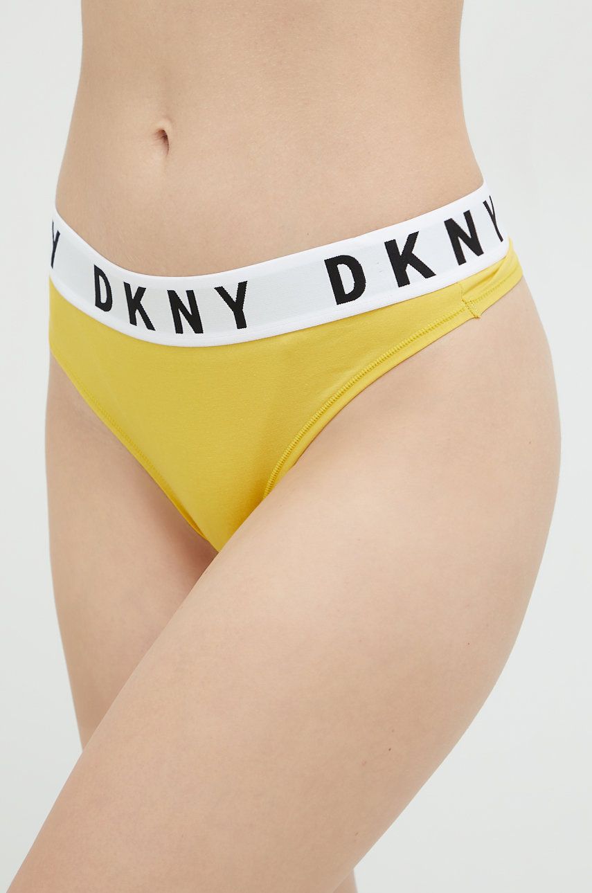 Levně Tanga Dkny žlutá barva, DK4529