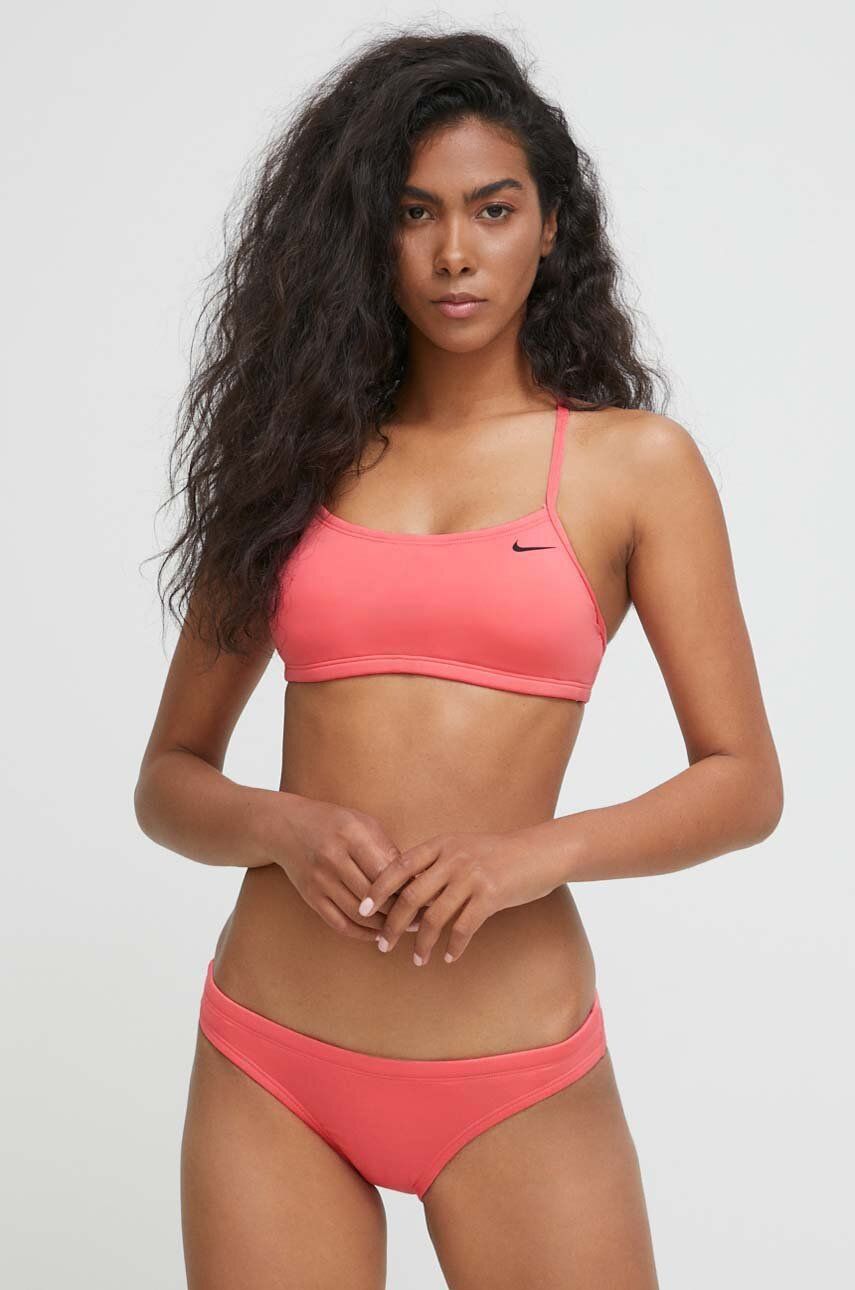 Dvoudílné plavky Nike Essential růžová barva, mírně vyztužený košík - růžová