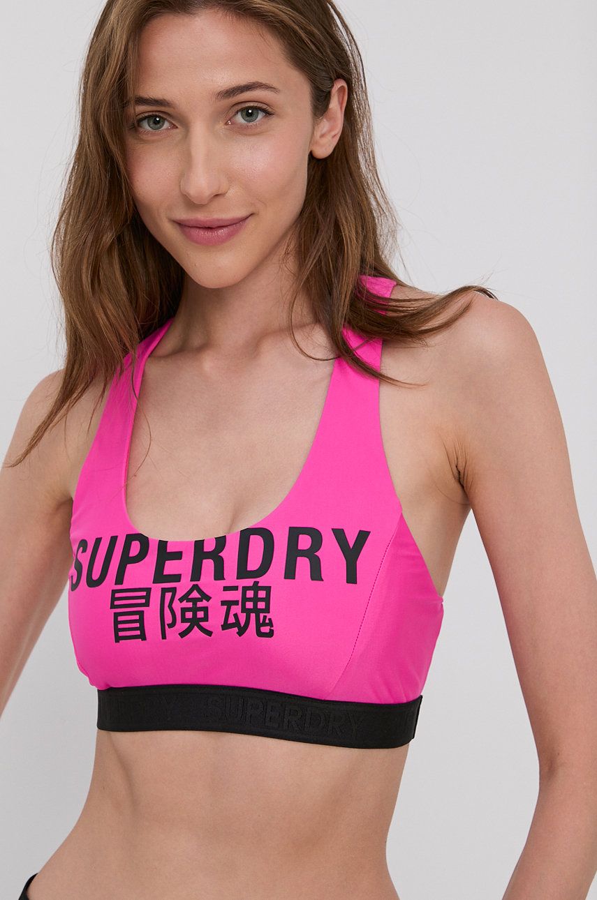 Superdry Sutien de baie culoarea roz, cupa moale 2022 ❤️ Pret Super answear imagine noua 2022