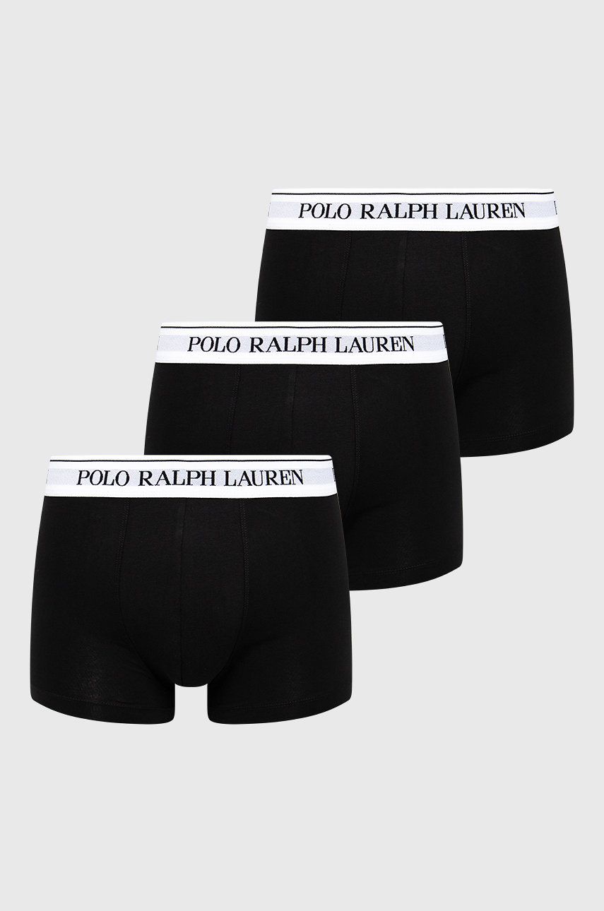 Boxerky Polo Ralph Lauren (3-pack) pánské, černá barva, 714830299008