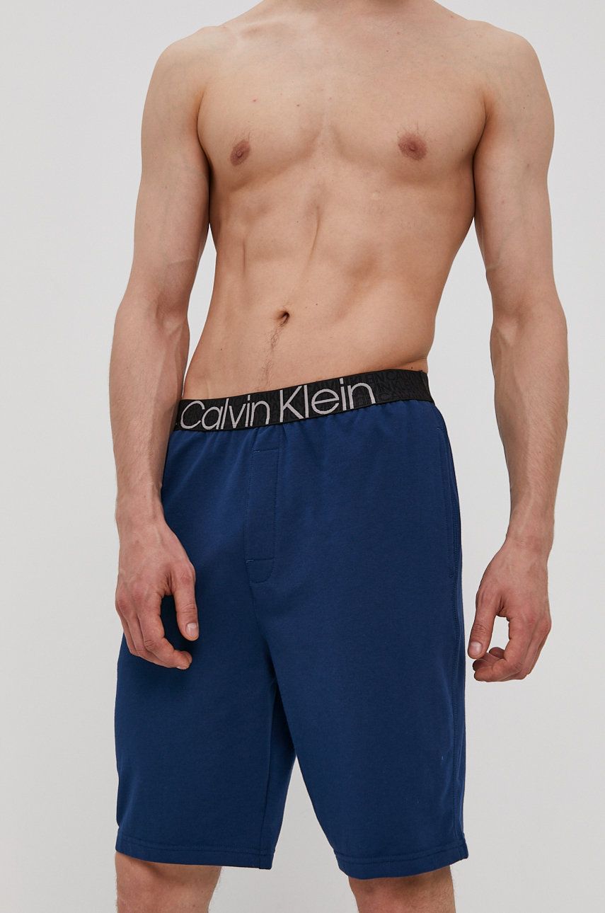 Calvin Klein Underwear Szorty piżamowe męskie kolor granatowy z nadrukiem