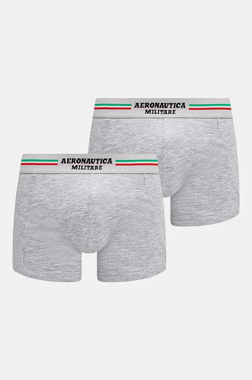 Aeronautica Militare Boxeri (2-pack) bărbați, culoarea gri