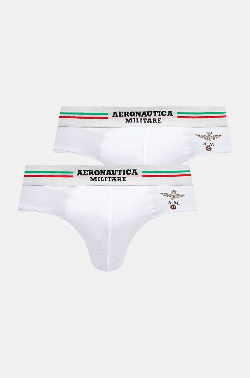 Aeronautica Militare Slip (2-pack) bărbați, culoarea alb