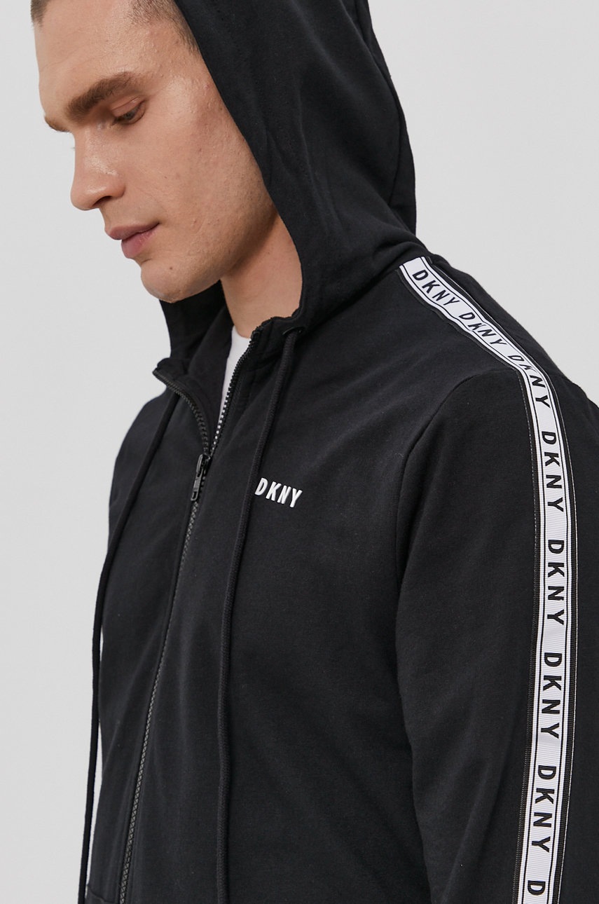 

Піжамна кофта Dkny чоловіча колір чорний з аплікацією