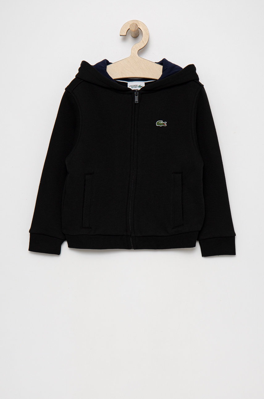 

Детски суичър Lacoste с изчистен дизайн, Черен