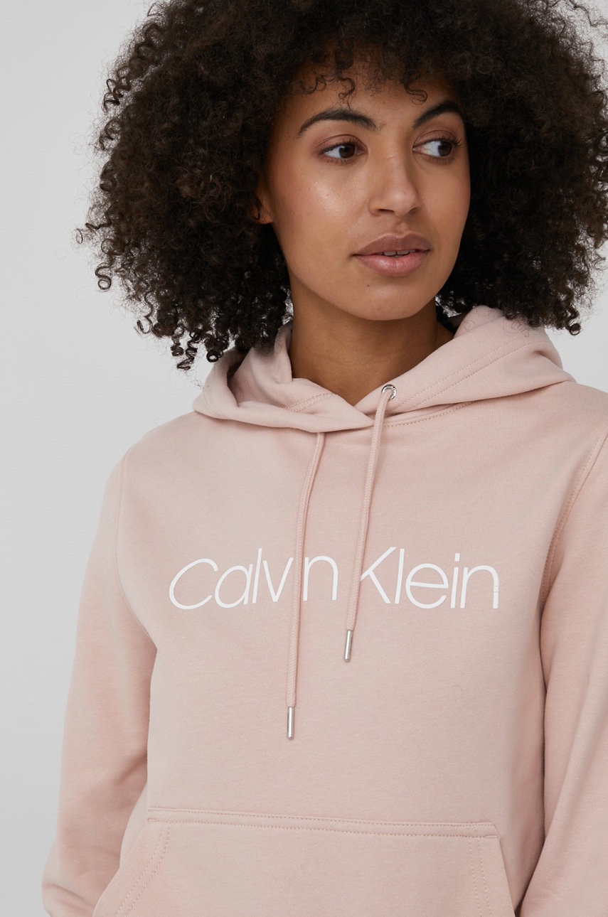 

Суичър Calvin Klein дамски в розово с принт, Розов