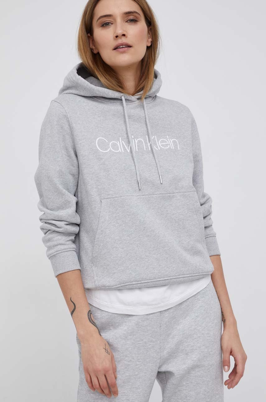

Кофта Calvin Klein женская цвет серый с принтом