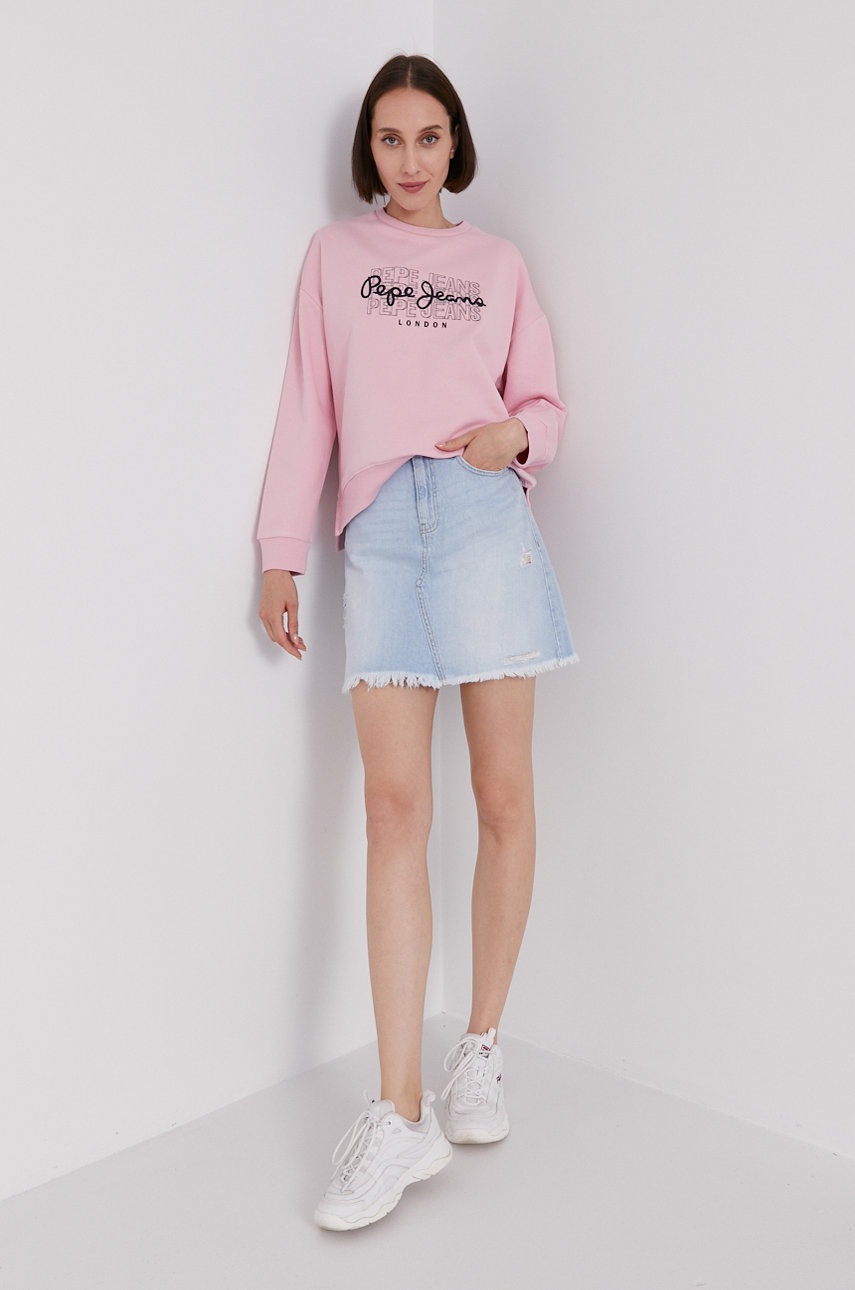 

Кофта Pepe Jeans BERE женская цвет розовый с принтом