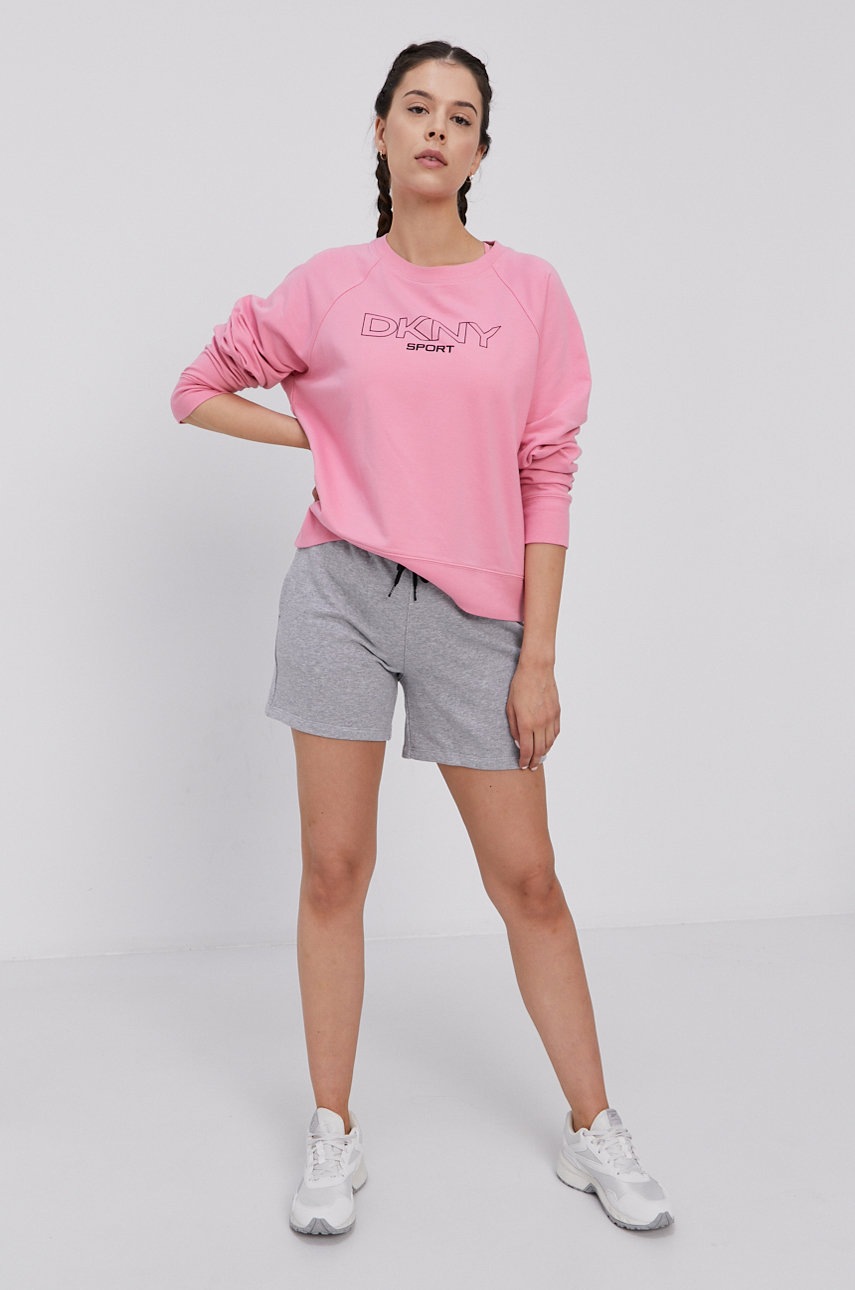 

Кофта Dkny женская цвет розовый с принтом