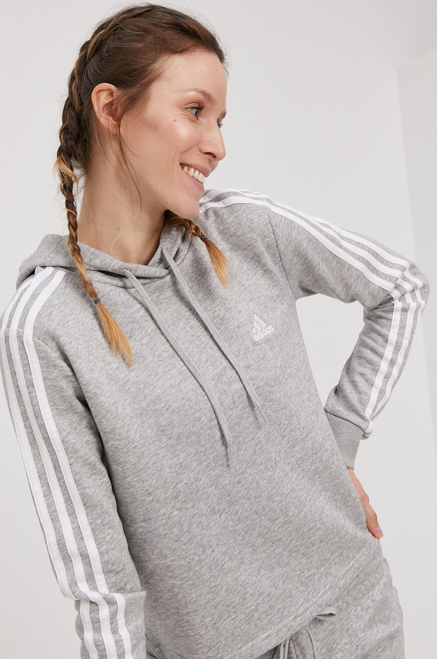 Levně Mikina adidas GM5592 dámská, šedá barva, hladká