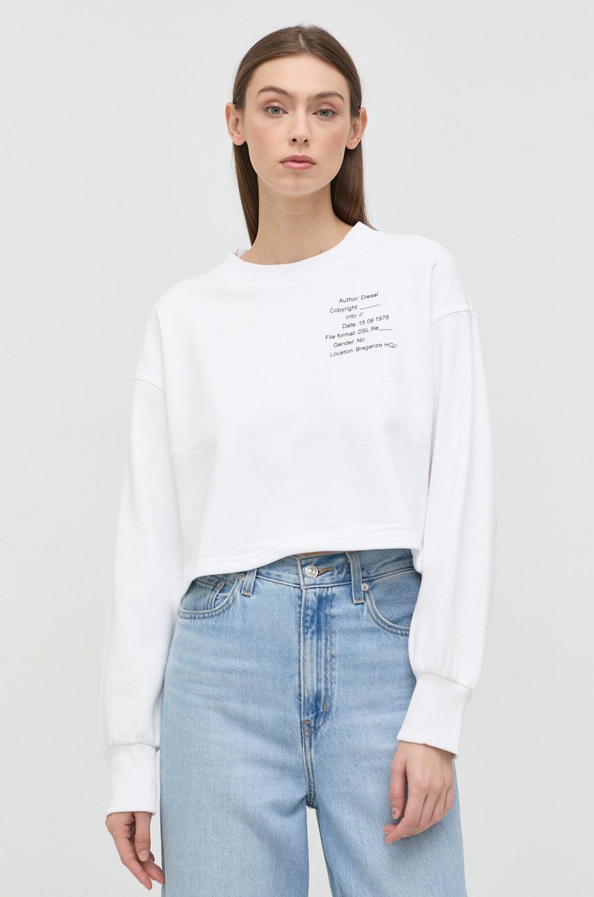 resistance Get acquainted brand Diesel Bluză femei, culoarea alb, cu imprimeu - ToP Magazine Fashion