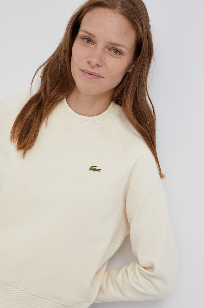 

Lacoste - Памучен суичър, Бежов