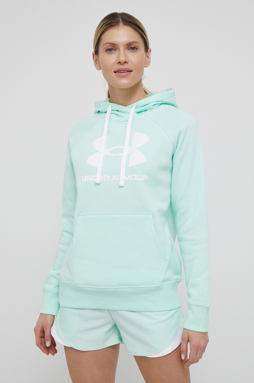

Суичър Under Armour дамски в зелено с изчистен дизайн, Зелен