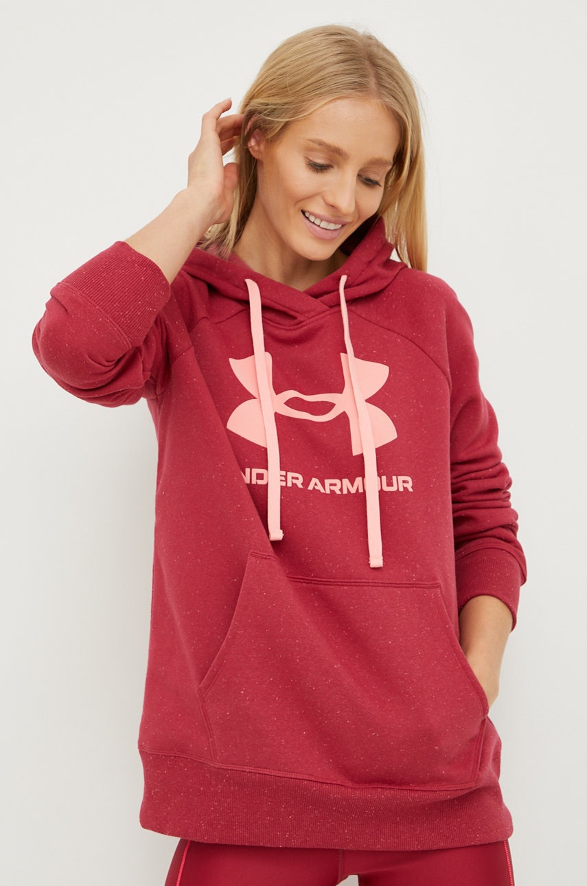 

Суичър Under Armour 1356318 дамски в червено с принт, Червен
