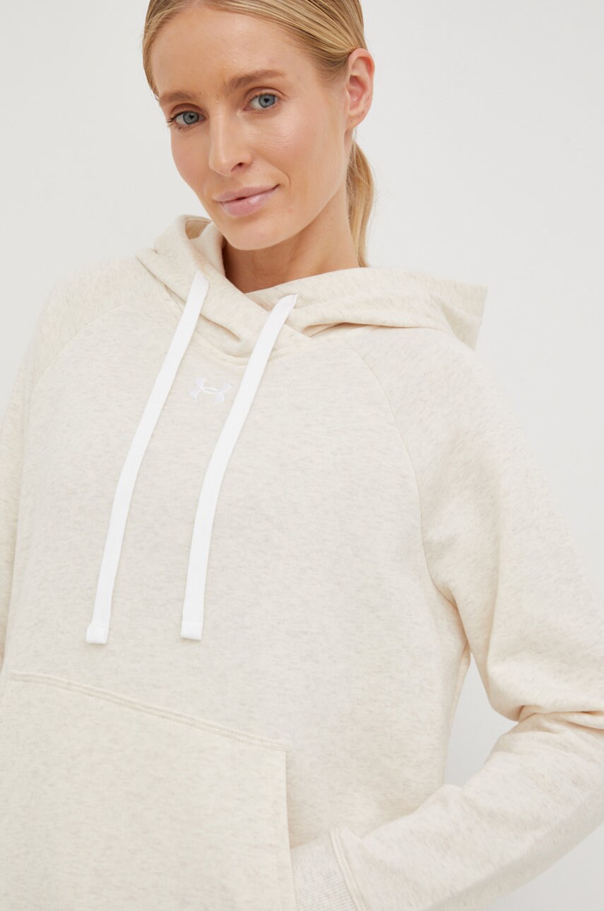 Under armour bluza femei, culoarea bej, neted