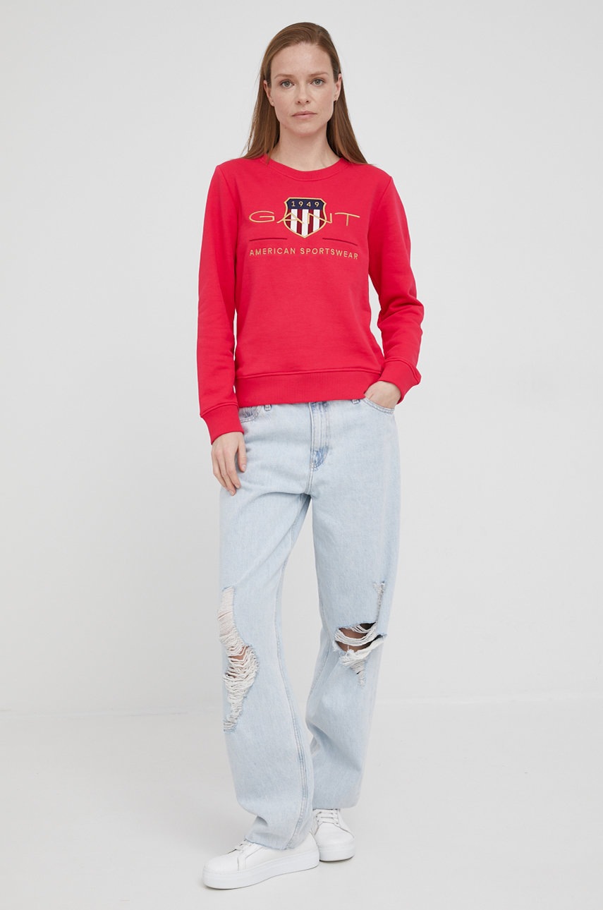 

Кофта Gant женская цвет розовый с аппликацией