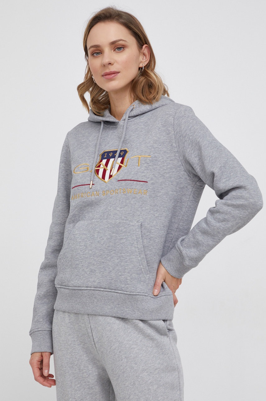 

Кофта Gant женская цвет серый с аппликацией