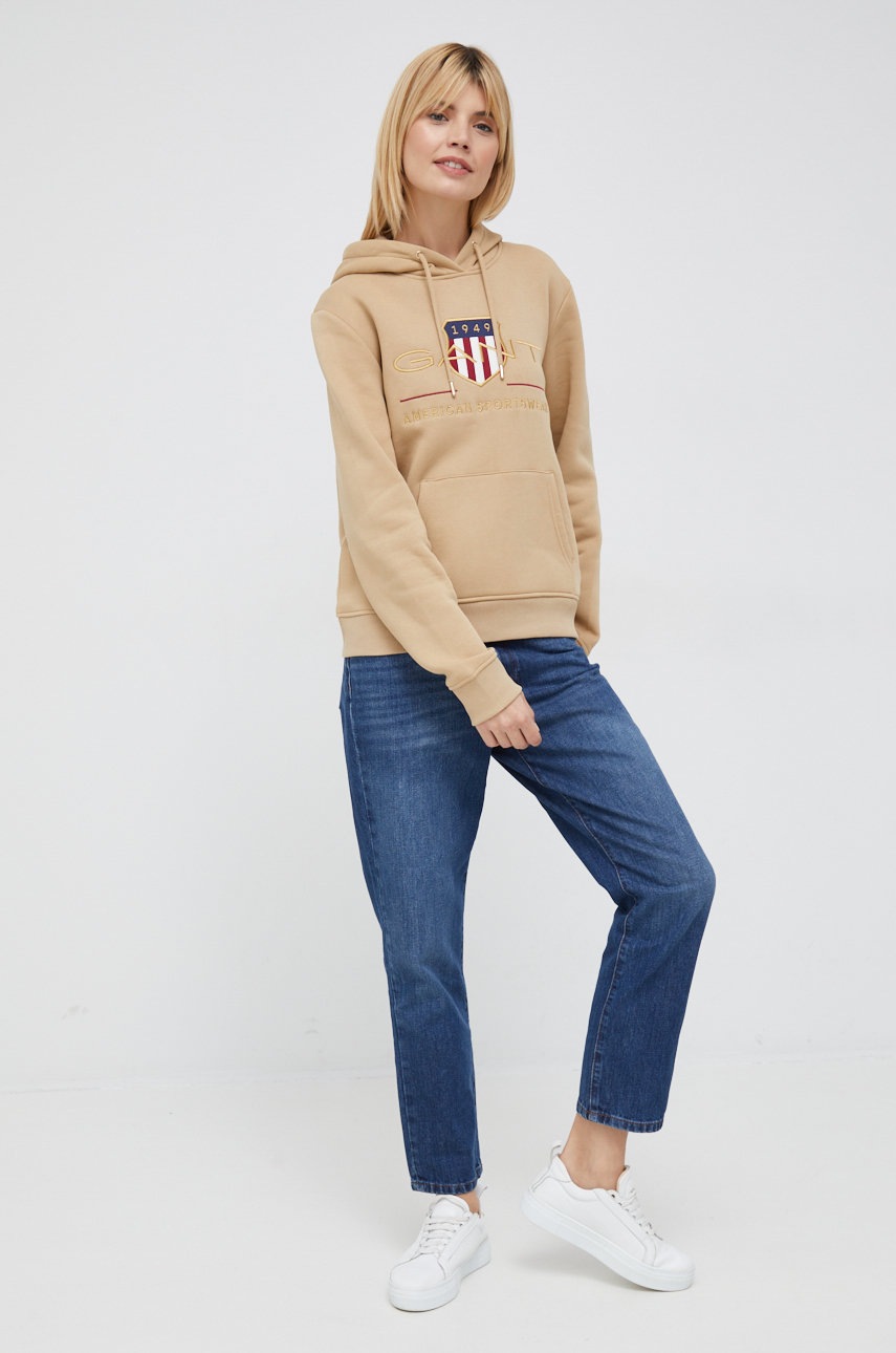 

Кофта Gant женская цвет серый с аппликацией