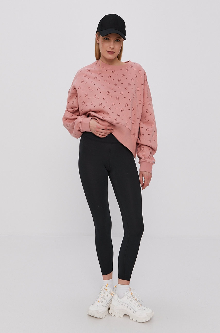 

Кофта Nike Sportswear женская цвет розовый с узором