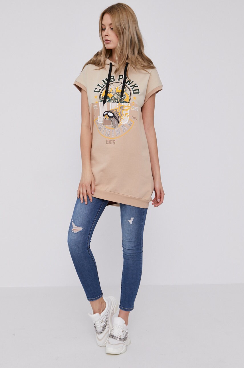 

Кофта Pinko женская цвет бежевый с аппликацией