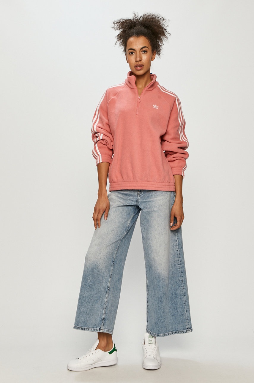 

Кофта adidas Originals женская цвет розовый гладкая