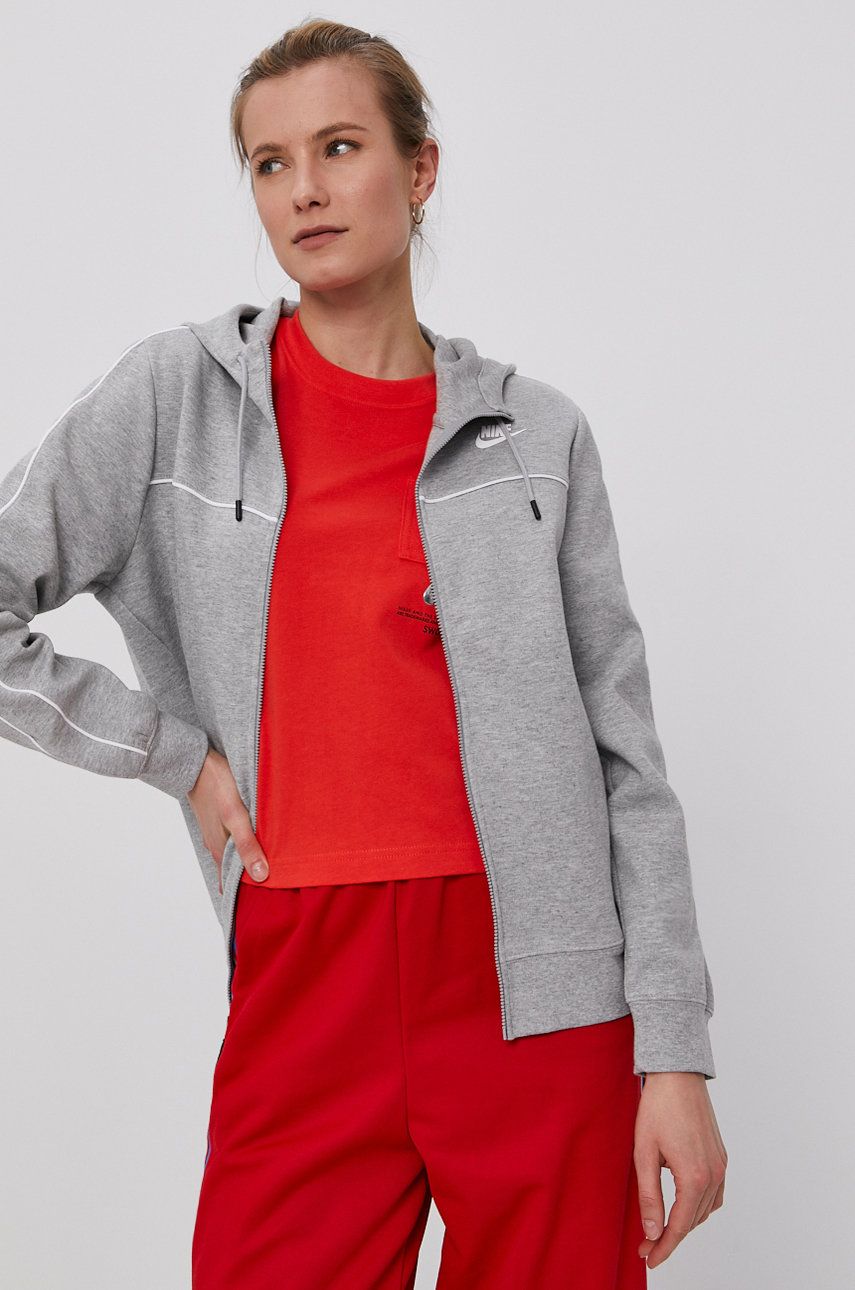 Nike Sportswear Bluză femei, culoarea gri, cu imprimeu answear.ro imagine megaplaza.ro