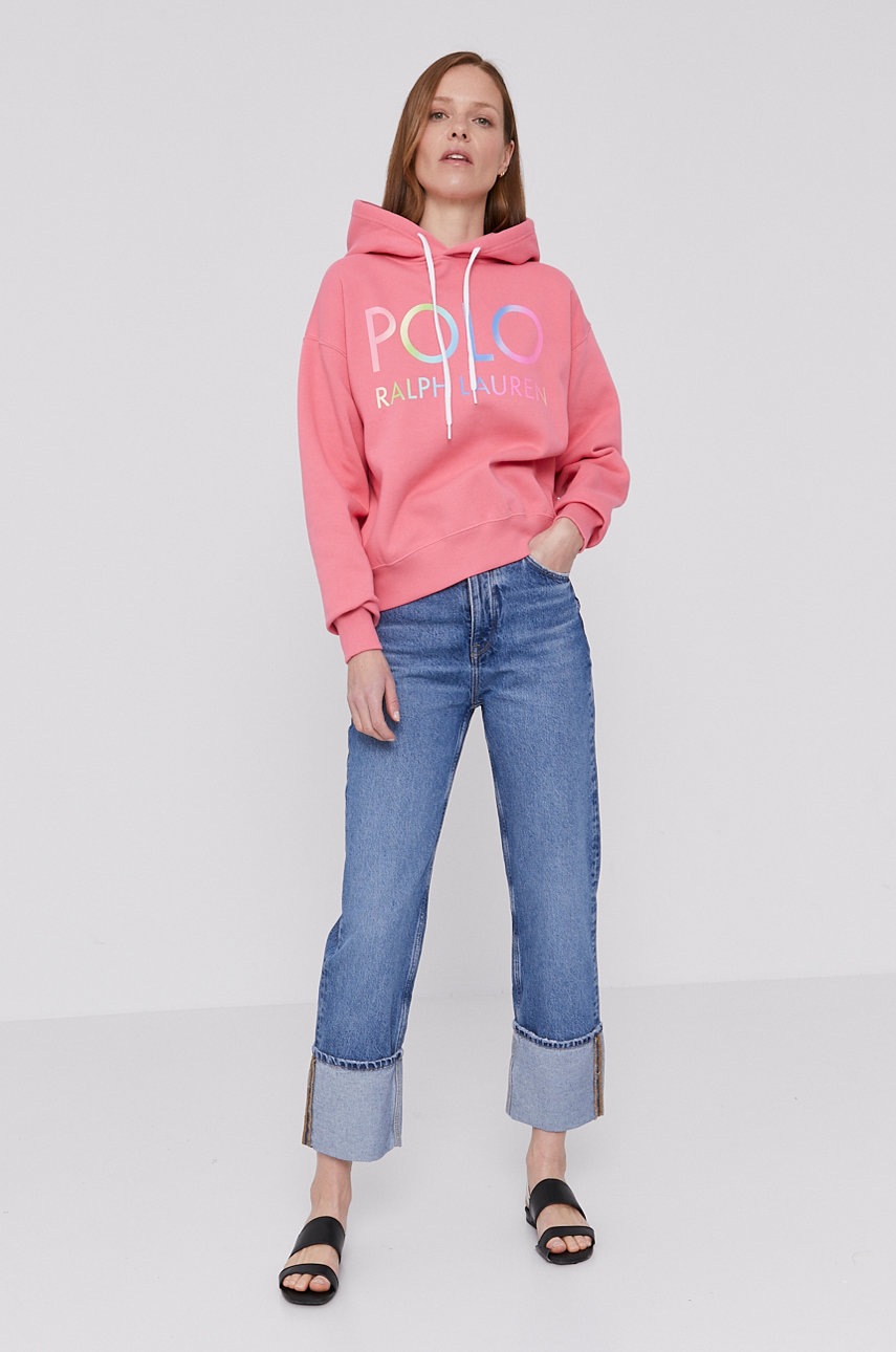 

Кофта Polo Ralph Lauren женская цвет розовый с принтом