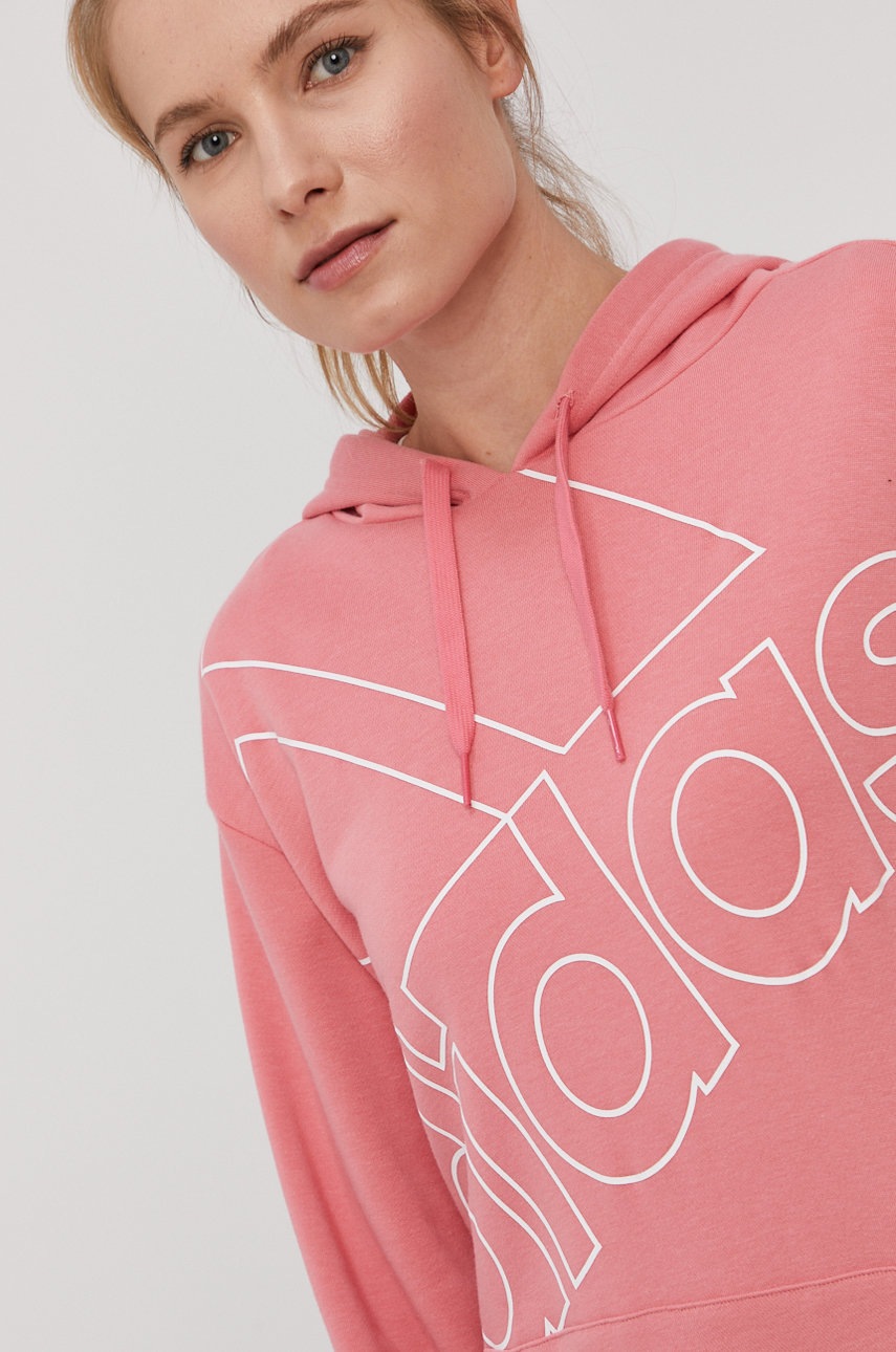 

Кофта adidas жіноча колір рожевий з принтом