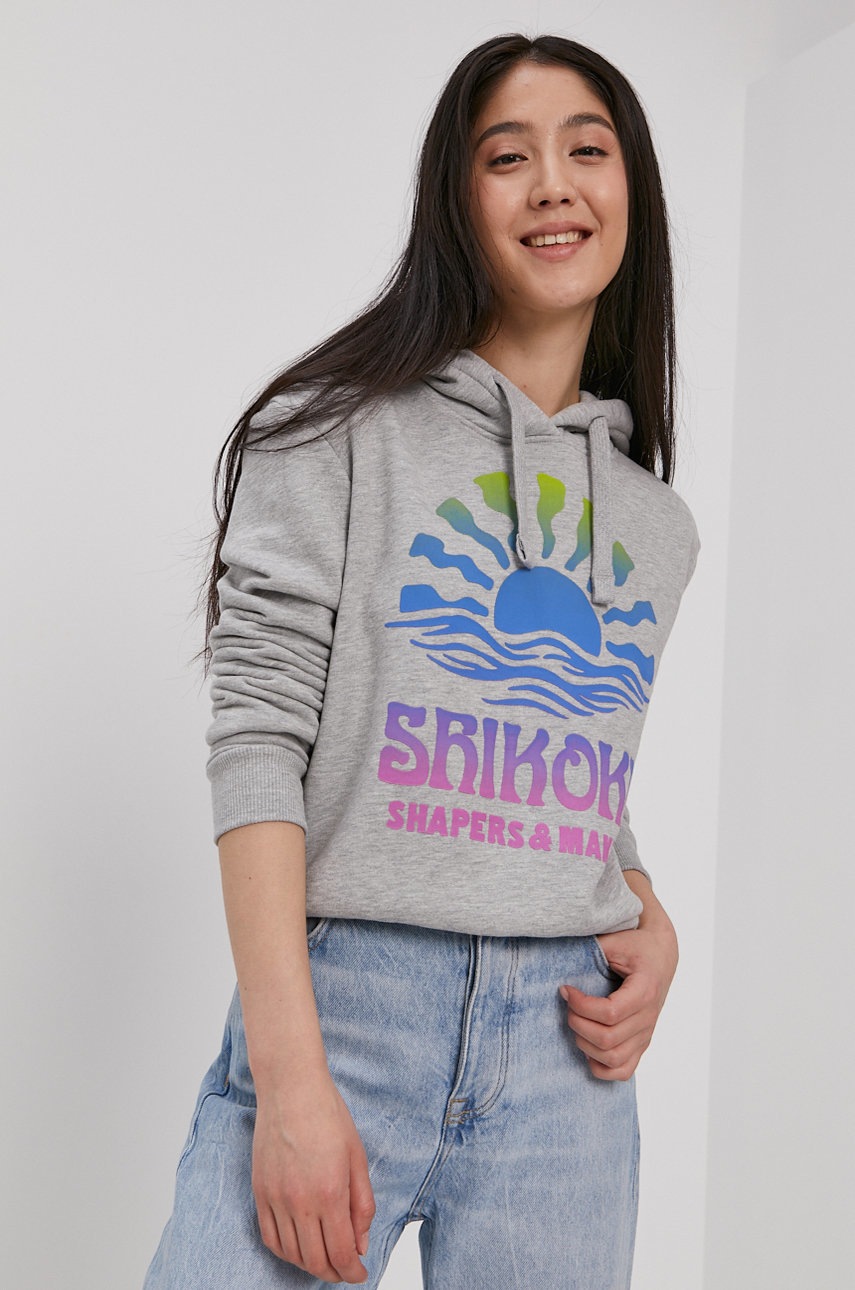 

Кофта Superdry жіноча колір сірий з принтом
