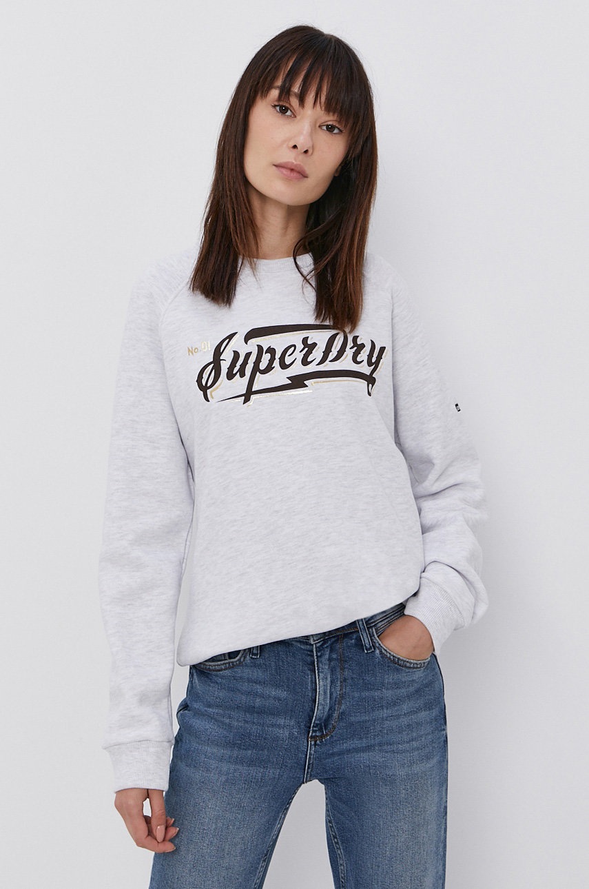 

Кофта Superdry жіноча колір сірий з принтом