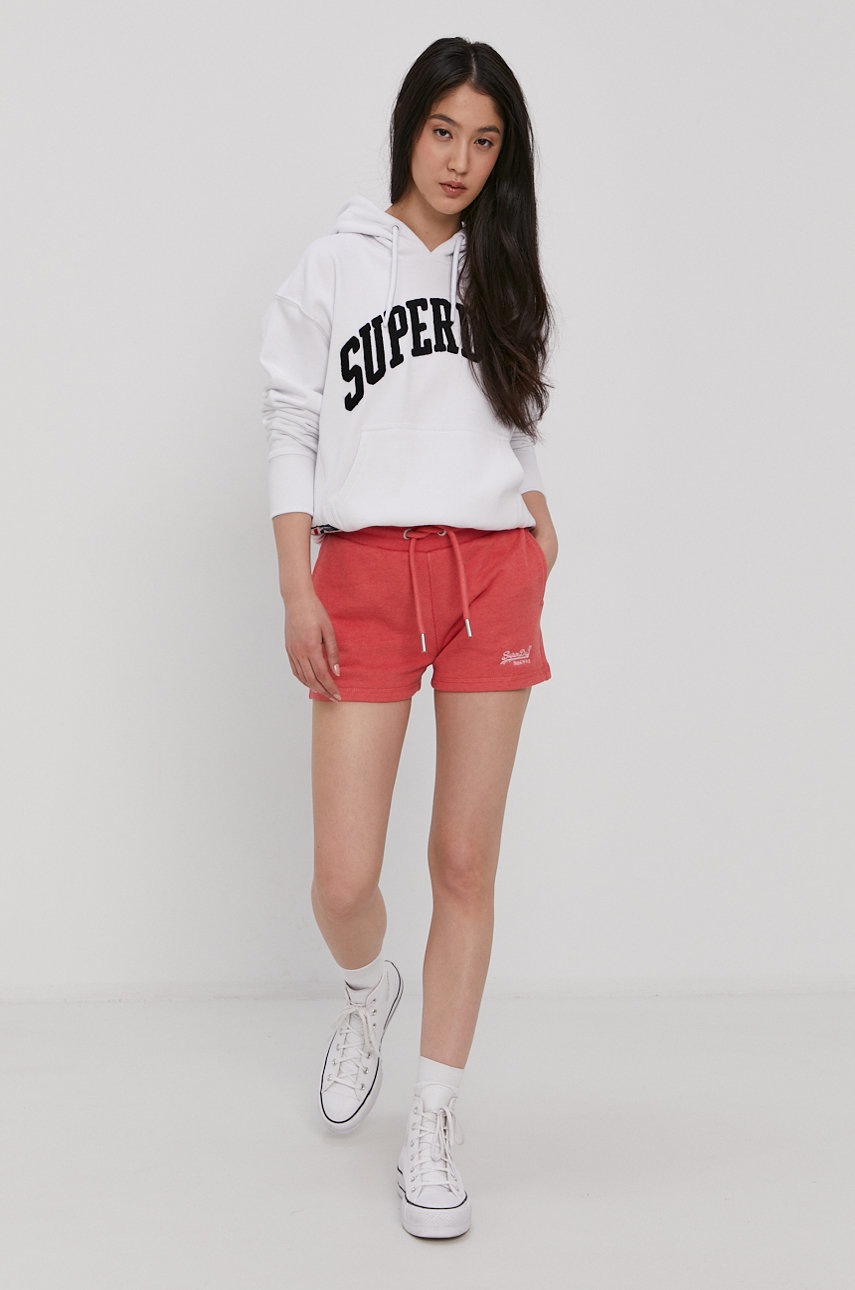 

Бавовняна кофта Superdry жіноча колір білий з принтом