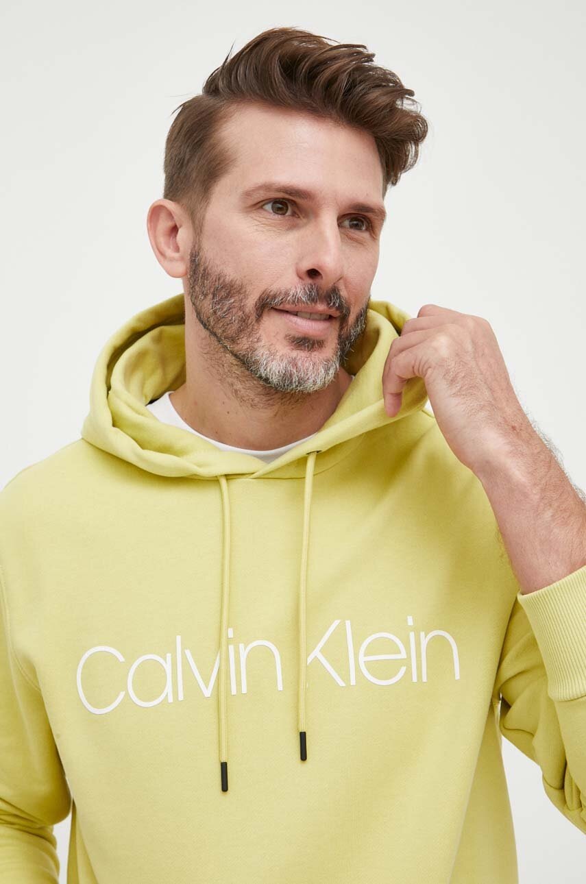 

Calvin Klein Памучен суичър, Жълт