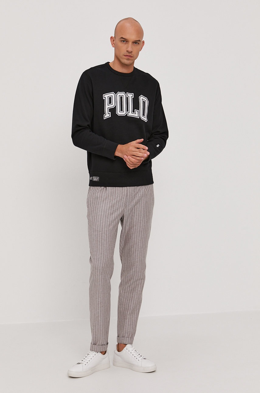 

Кофта Polo Ralph Lauren мужская цвет чёрный с аппликацией